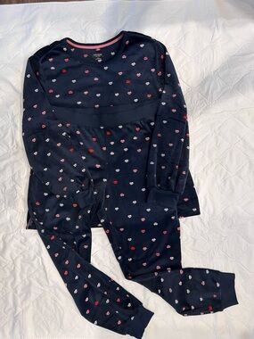 kate spade Navy Pajama Set with Pink & Red Lip Motif